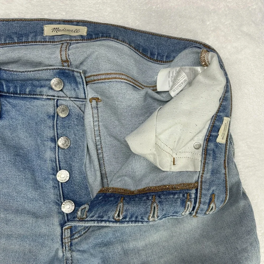 Madewell The Perfect Vintage Straight Jeans Mens Blue Denim Button Fly - 33X29.5